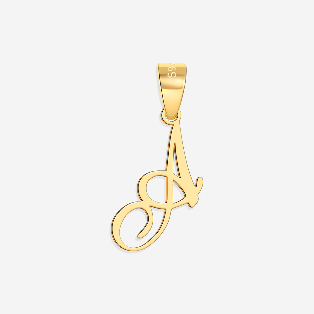 Romantic Initial Charm Pendant - 18k Gold Over Sterling Silver / A