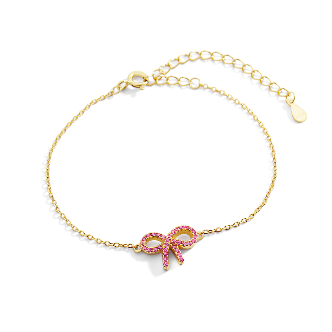 Pink Pavé Bow Bracelet