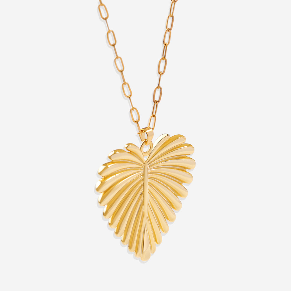 Full-Heart Palm Pendant Necklace - Default Title