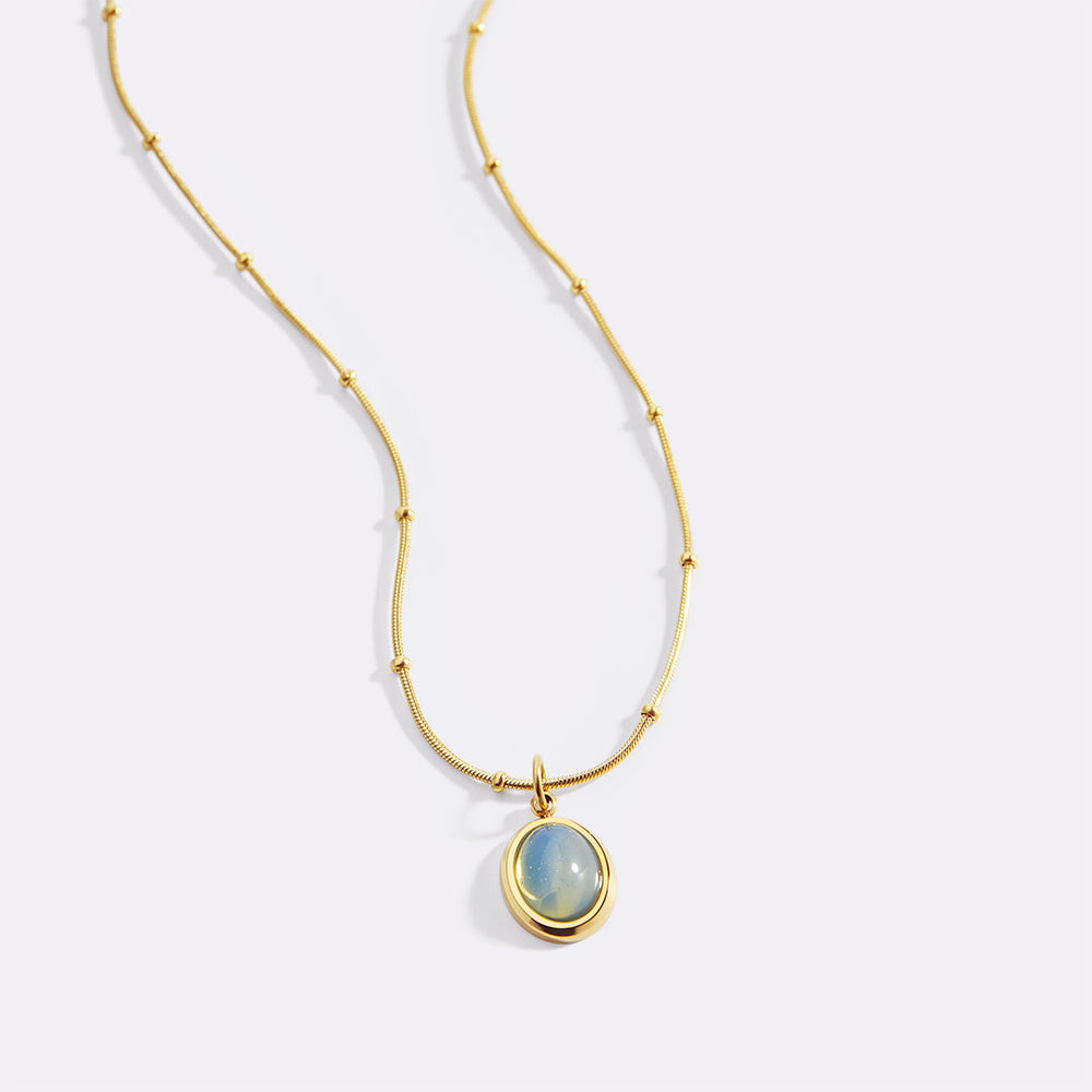 Aquamarine Gemstone Necklace - Default Title