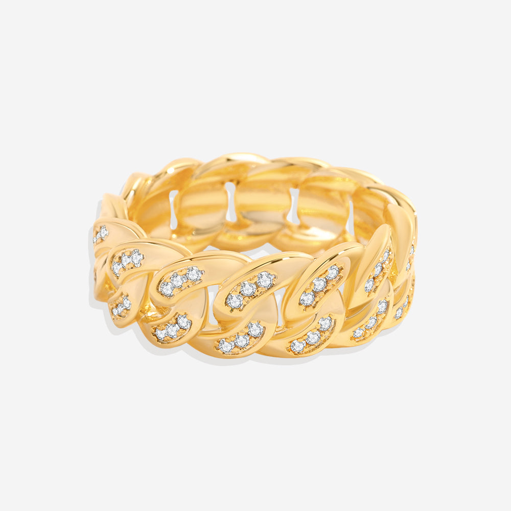 Pavé Chain Ring - Gold / 6