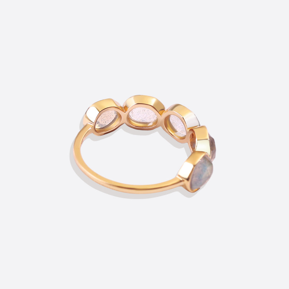 Rose-Cut Labradorite Ring - 5