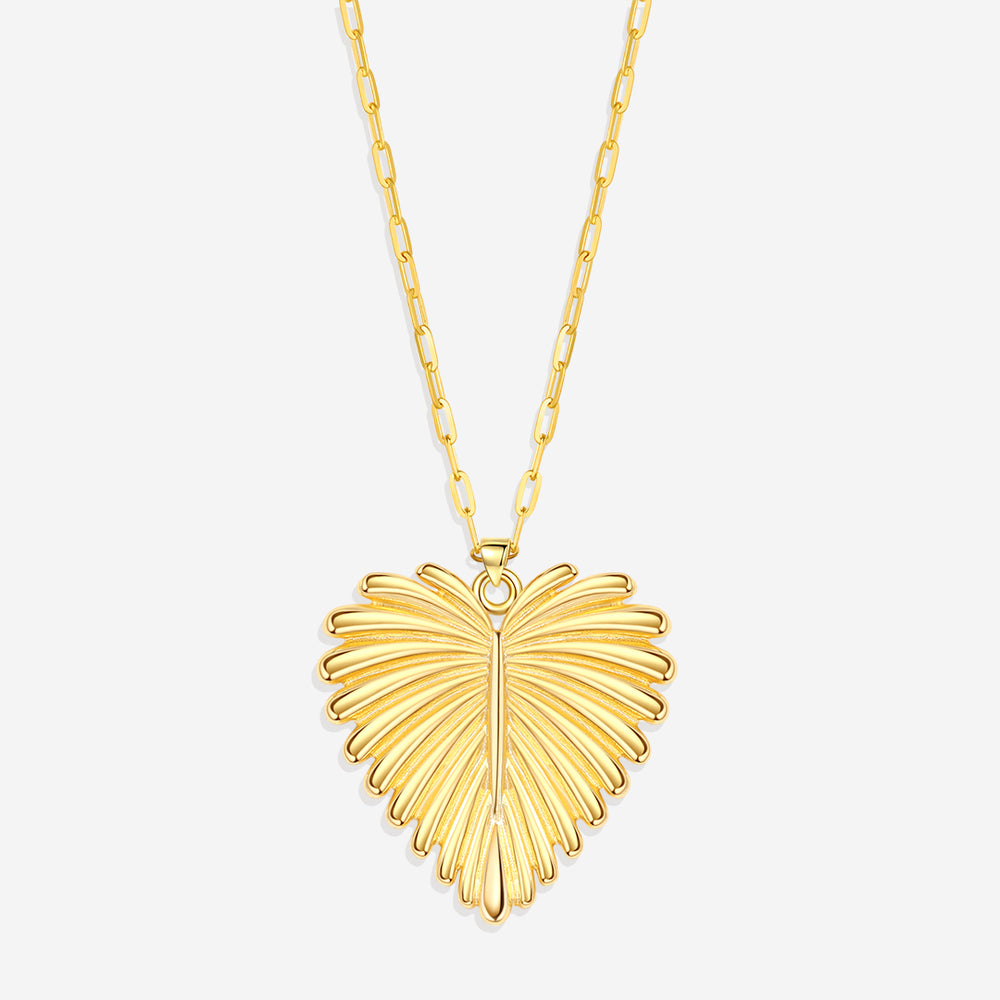 Full-Heart Palm Pendant Necklace - Default Title