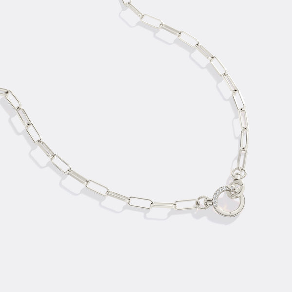Pave Mint Paperclip Necklace – Mint & Lily