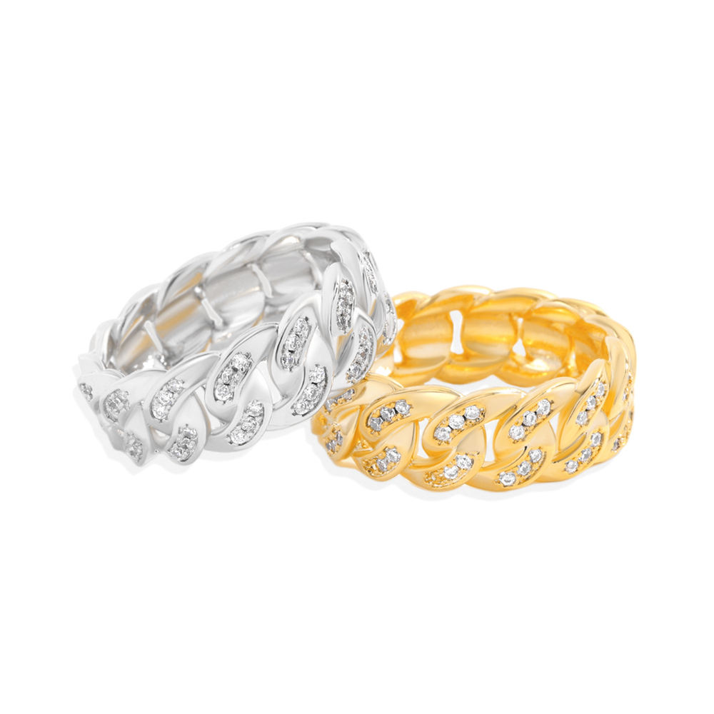 Pavé Chain Ring - Gold / 6