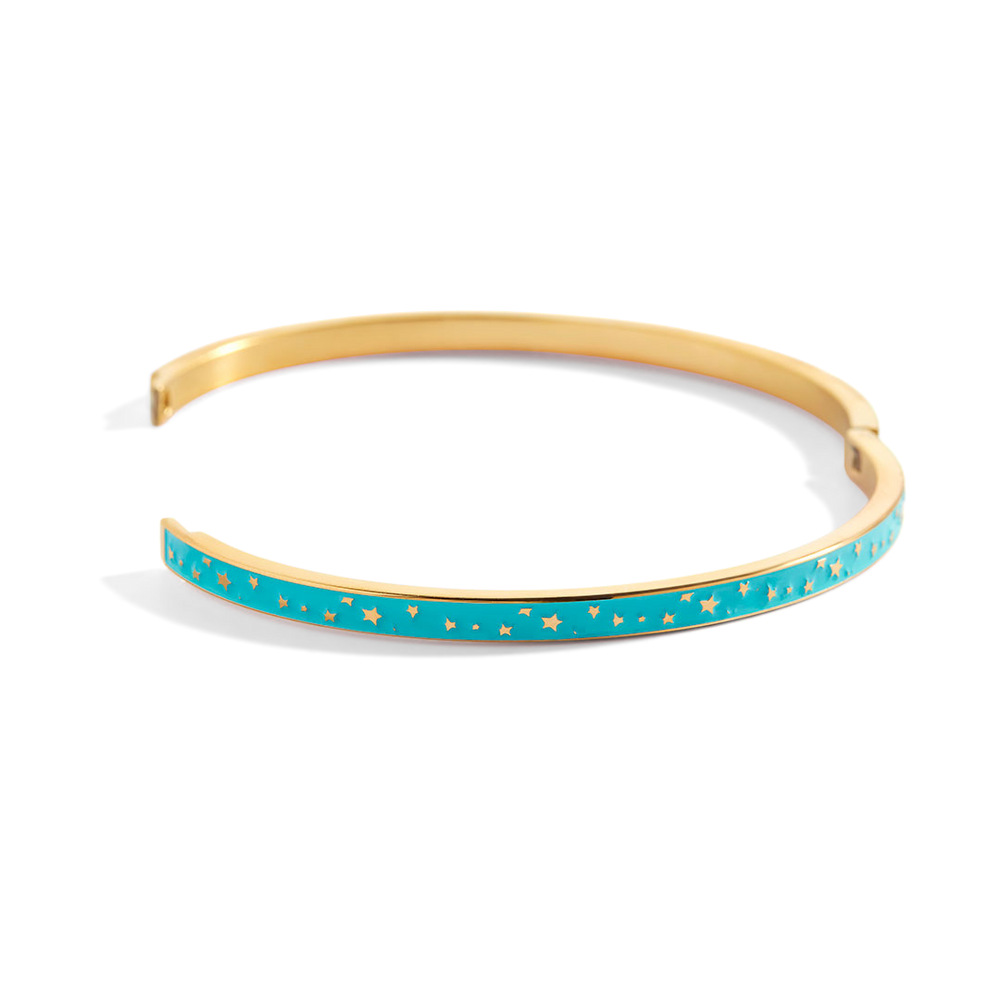 Enamel Bangle Bracelet - Blue