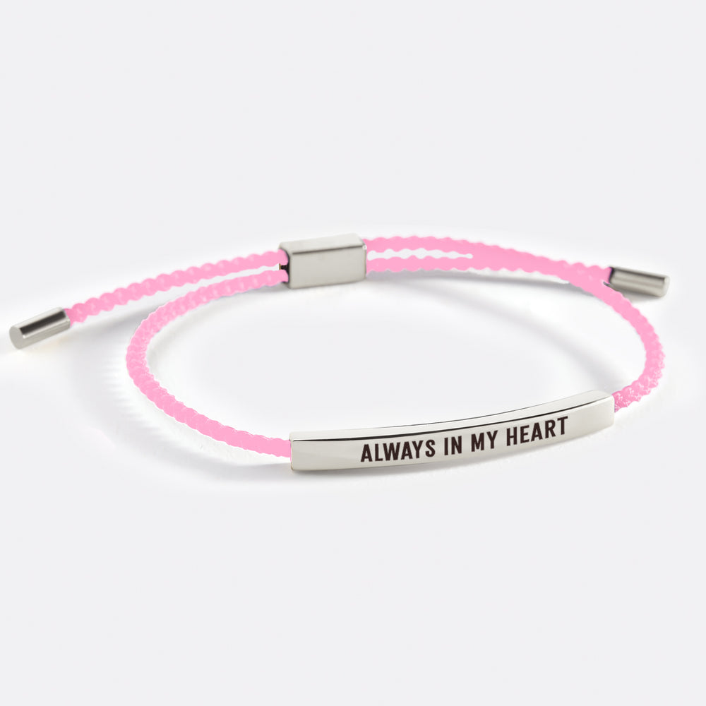 Always In My Heart Inspire Bracelet - Silver / Pink / Standard