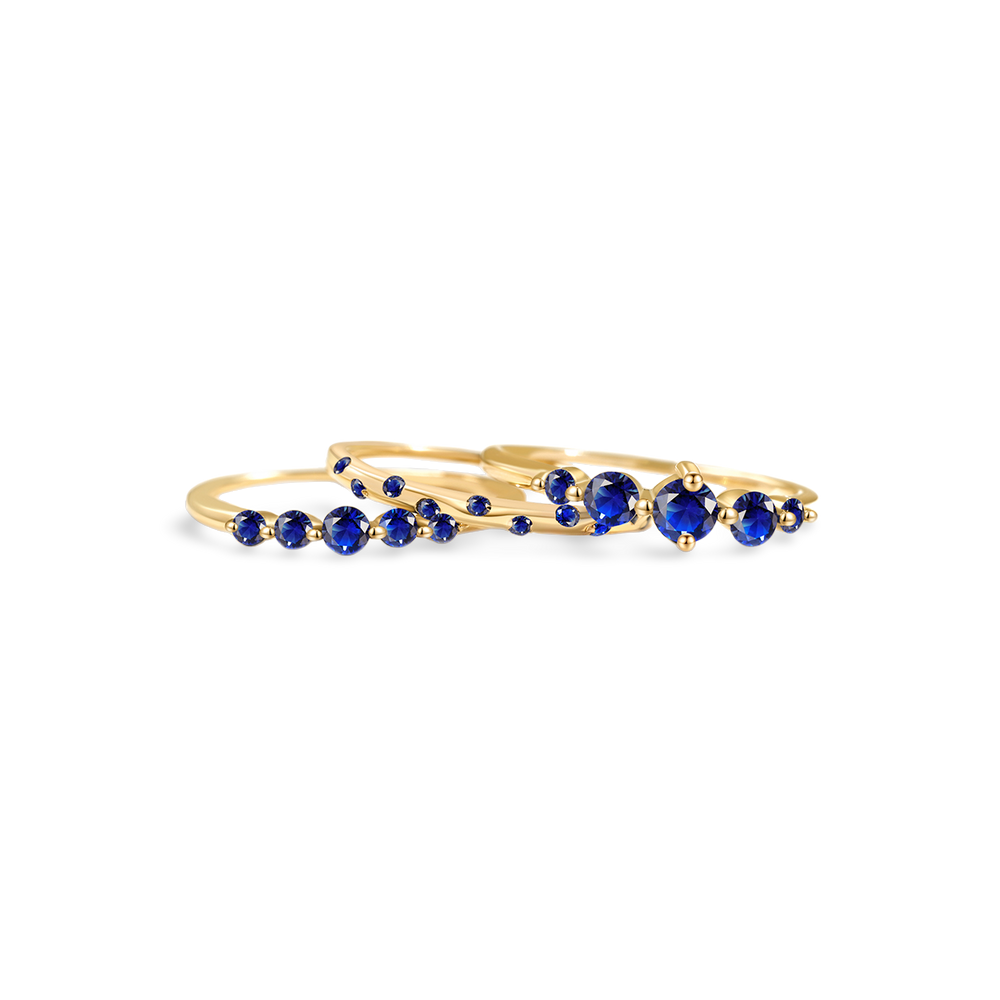 Birthstone Stacking Ring Set - January Garnet / 5