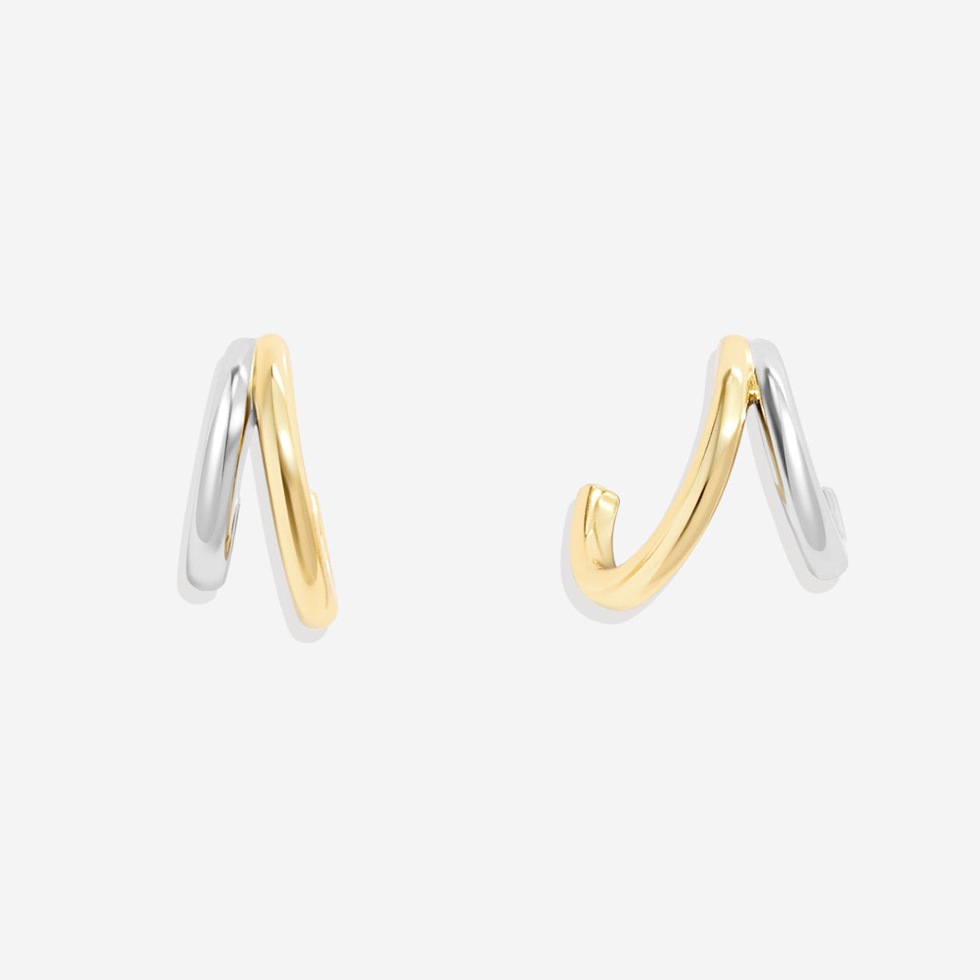Mixed Metal Double Hoop Earrings – Mint & Lily