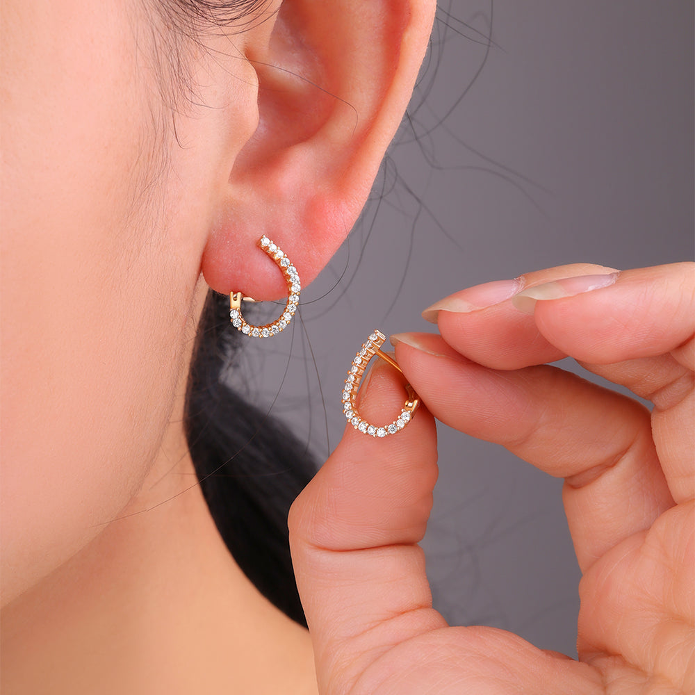 Pave Teardrop Twist Earrings - 18k Gold Over Sterling Silver