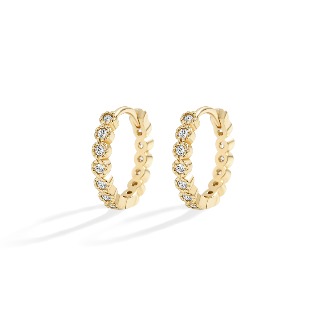 Shimmer Huggie Hoop Earrings