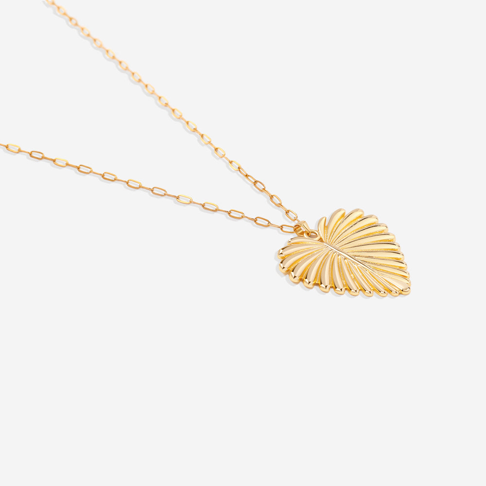 Full-Heart Palm Pendant Necklace - Default Title