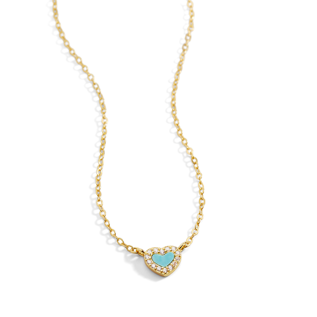 Tiny Turquoise Heart Choker