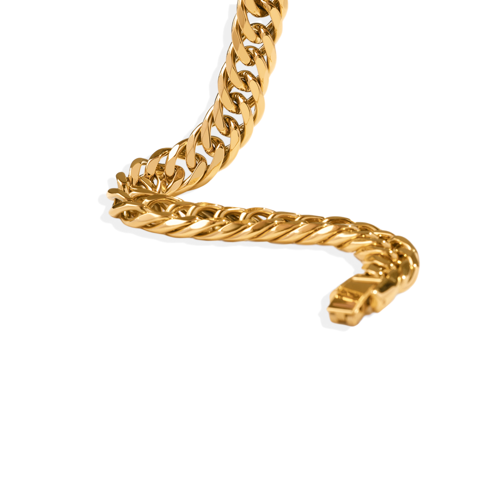 Men's Chunky Curb Link Bracelet - 18k Gold Plated