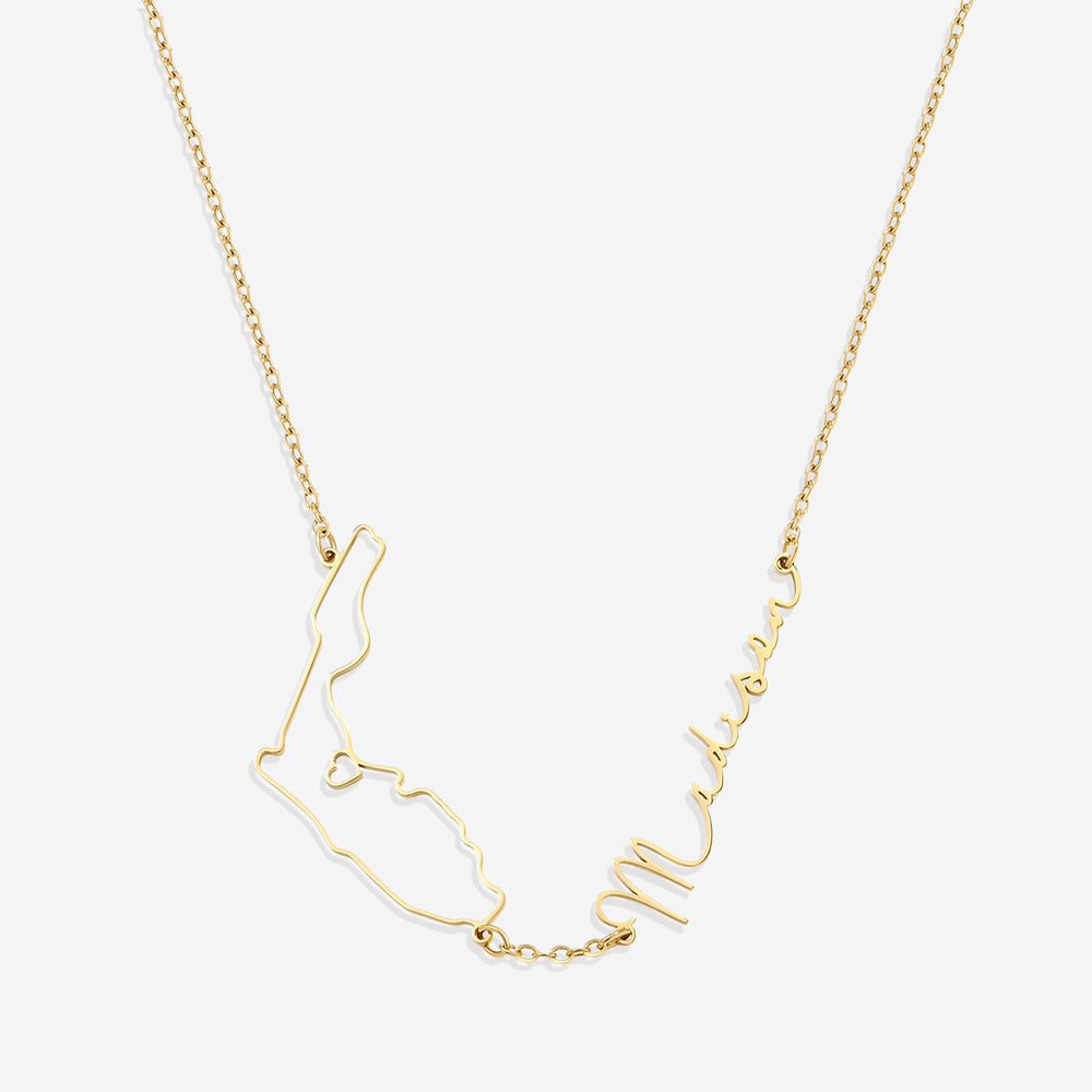 State Pride Name Necklace – Mint Lily
