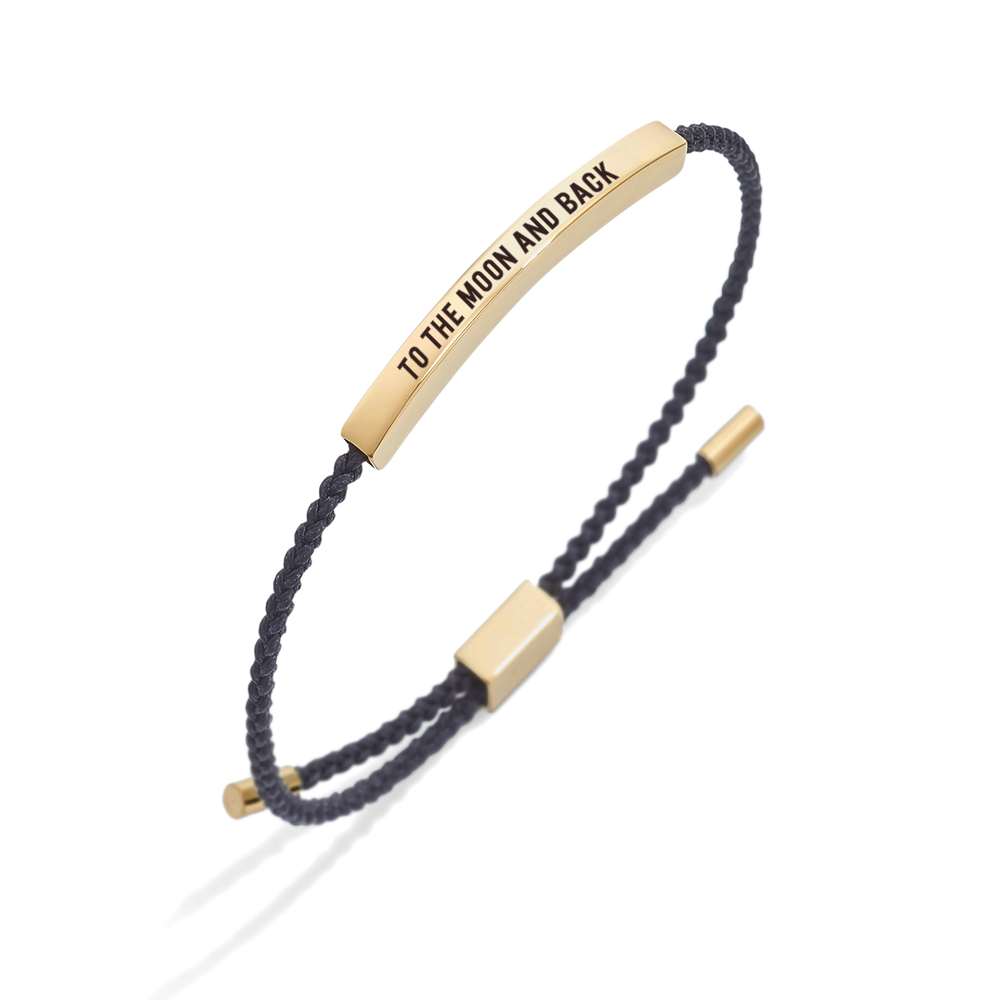To The Moon And Back Inspire Bracelet - Gold / Lemon Yellow / Personalized