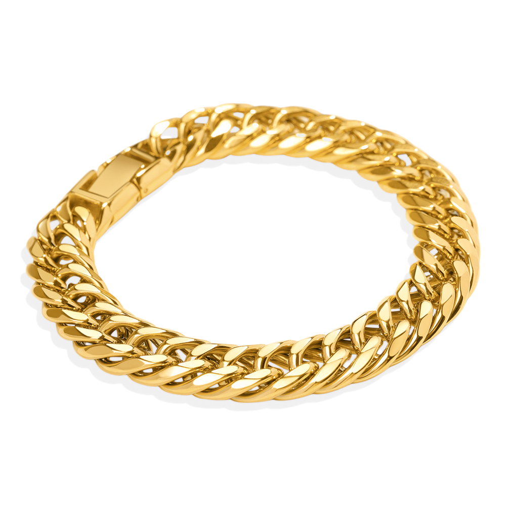 Men's Chunky Curb Link Bracelet - 18k Gold Plated