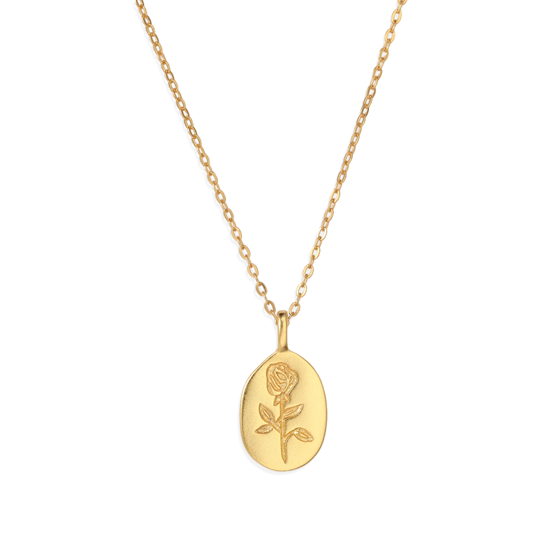 Tiny Rose Pendant Necklace