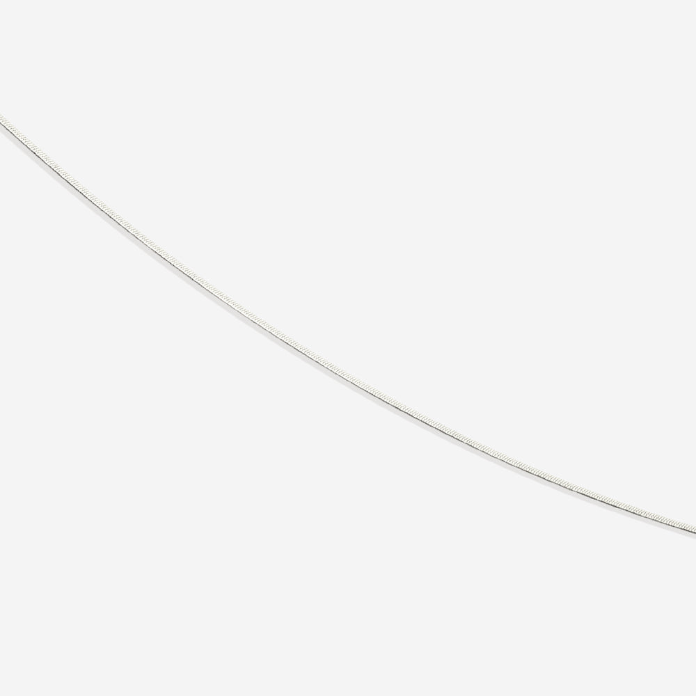 Dainty Herringbone Chain Necklace - Silver / 16" + 2"