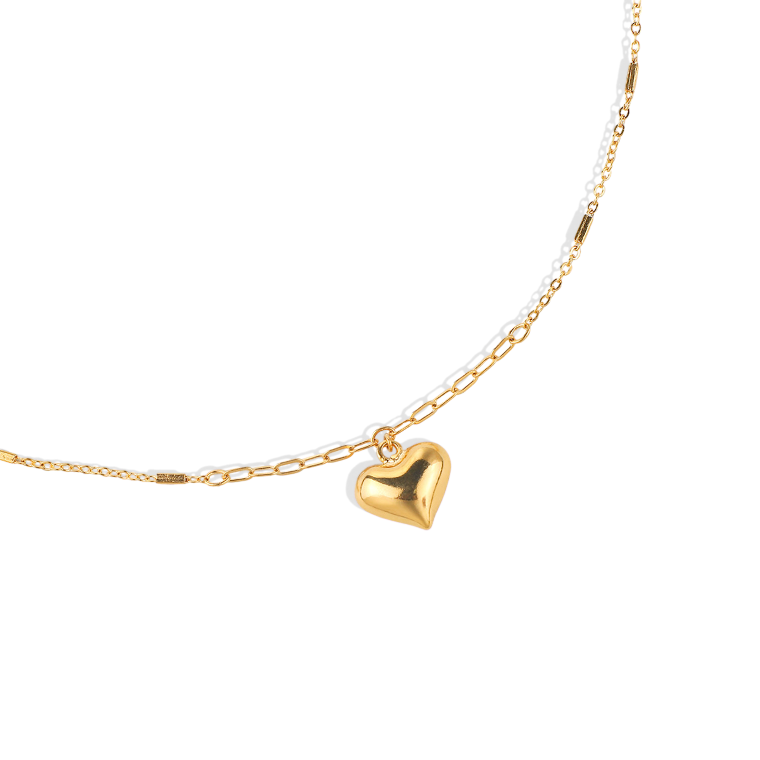Balloon Heart with Paperclip Chain Necklace