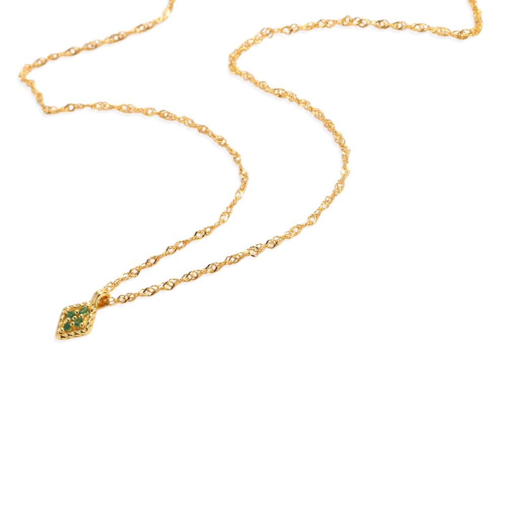 Dainty Birthstone Kite Necklace - January Garnet
