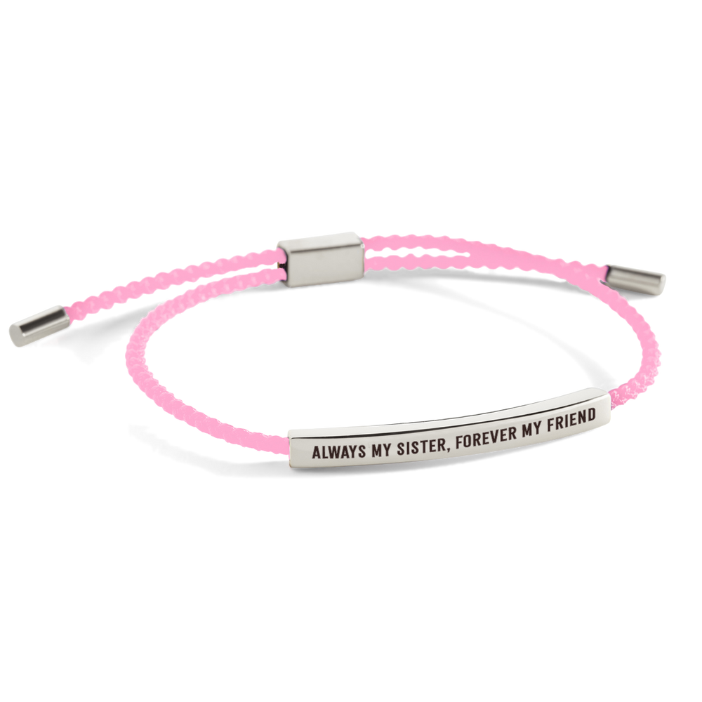 Always My Sister, Forever My Friend Inspire Bracelet - Silver / Pink / Standard