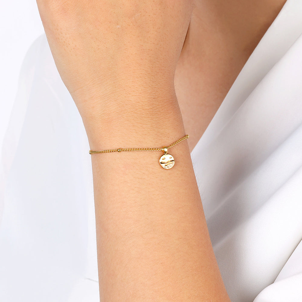Dainty Coastal Wave Bracelet - Gold / 6.5" + 2"