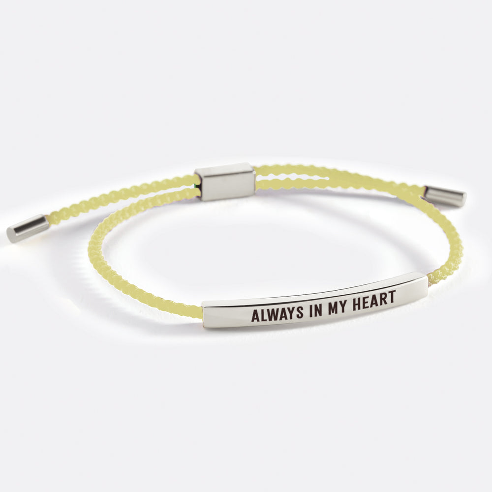 Always In My Heart Inspire Bracelet - Silver / Lemon Yellow / Standard