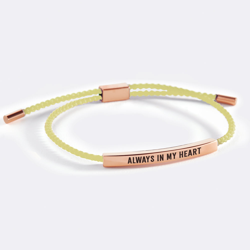 Always In My Heart Inspire Bracelet - 18k Rose Gold Plated / Lemon Yellow / Standard