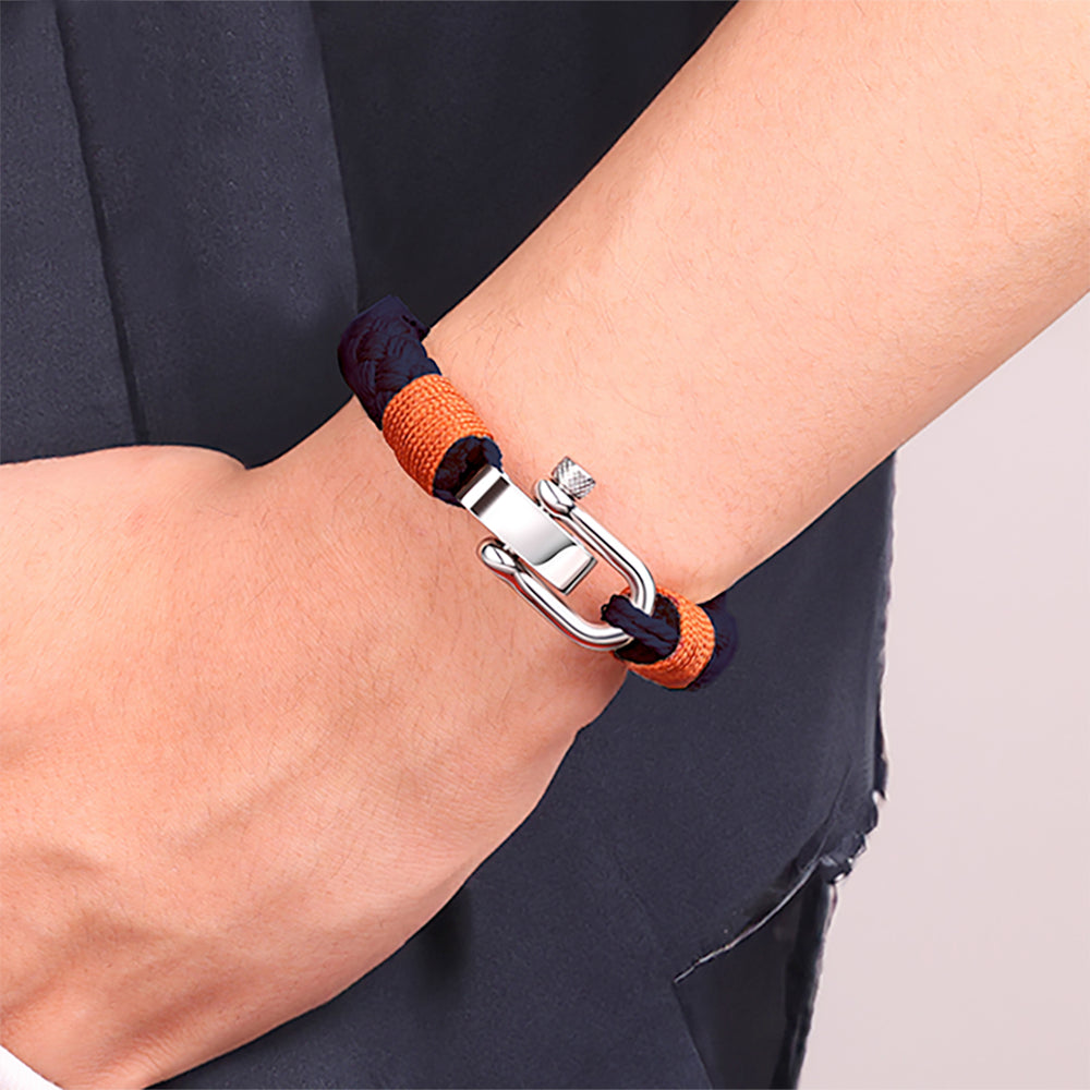 Anchor Braided Bracelet - Navy