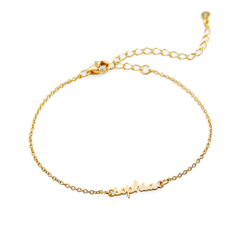 Stella Dainty Name Bracelet - Gold / 6" + 2"