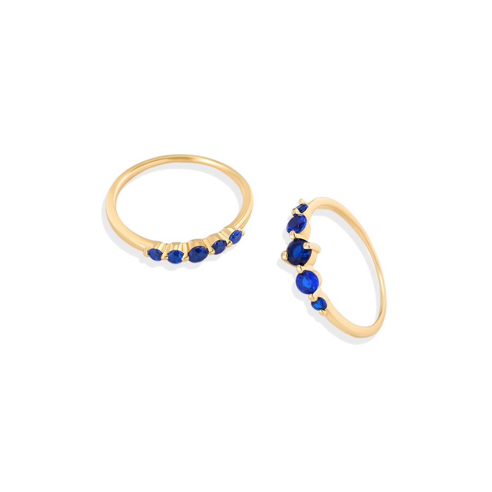 Birthstone Stacking Ring Set - September Sapphire / 5