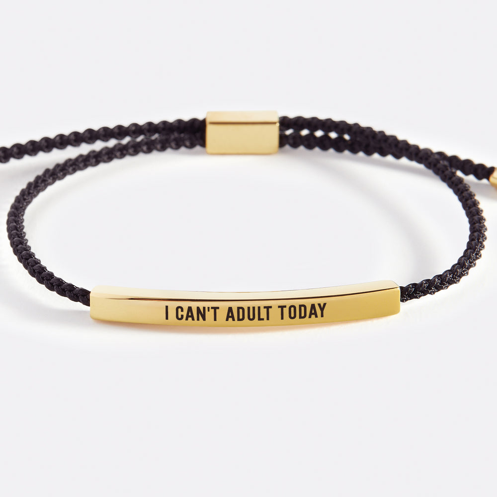 I Can't Adult Today Inspire Bracelet - Gold / Royal Blue