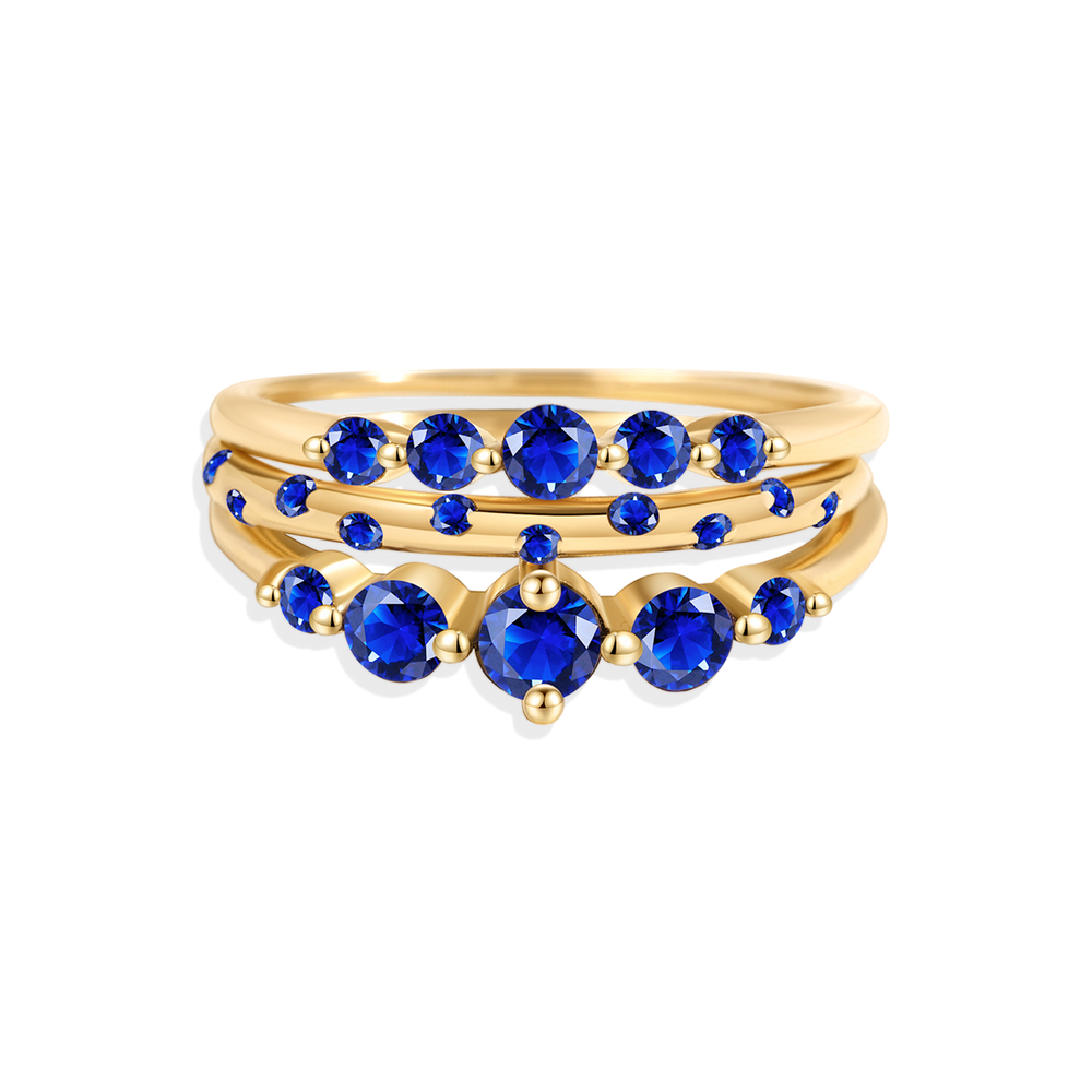 Birthstone Stacking Ring Set - September Sapphire / 5