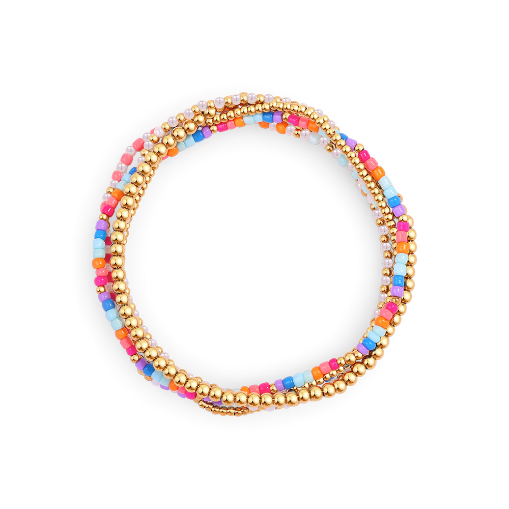 Summer Beaded Bracelet Stacking Set - 6.5"