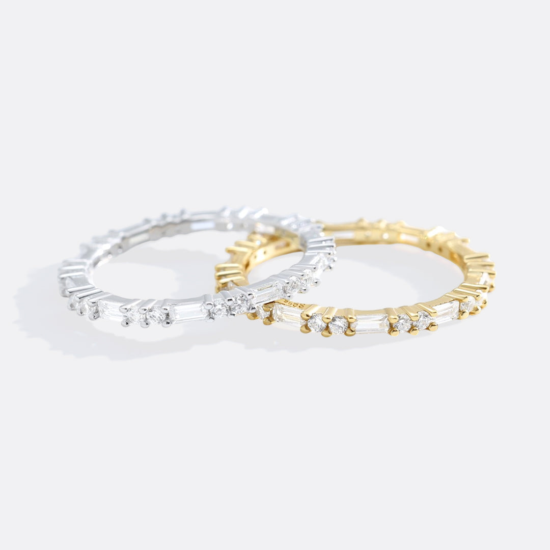 lily and white jewelry Baguette Gemstone Stacking Ring