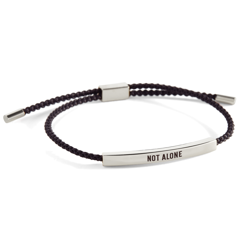Not Alone Inspire Bracelet - Silver / Midnight Black / Standard