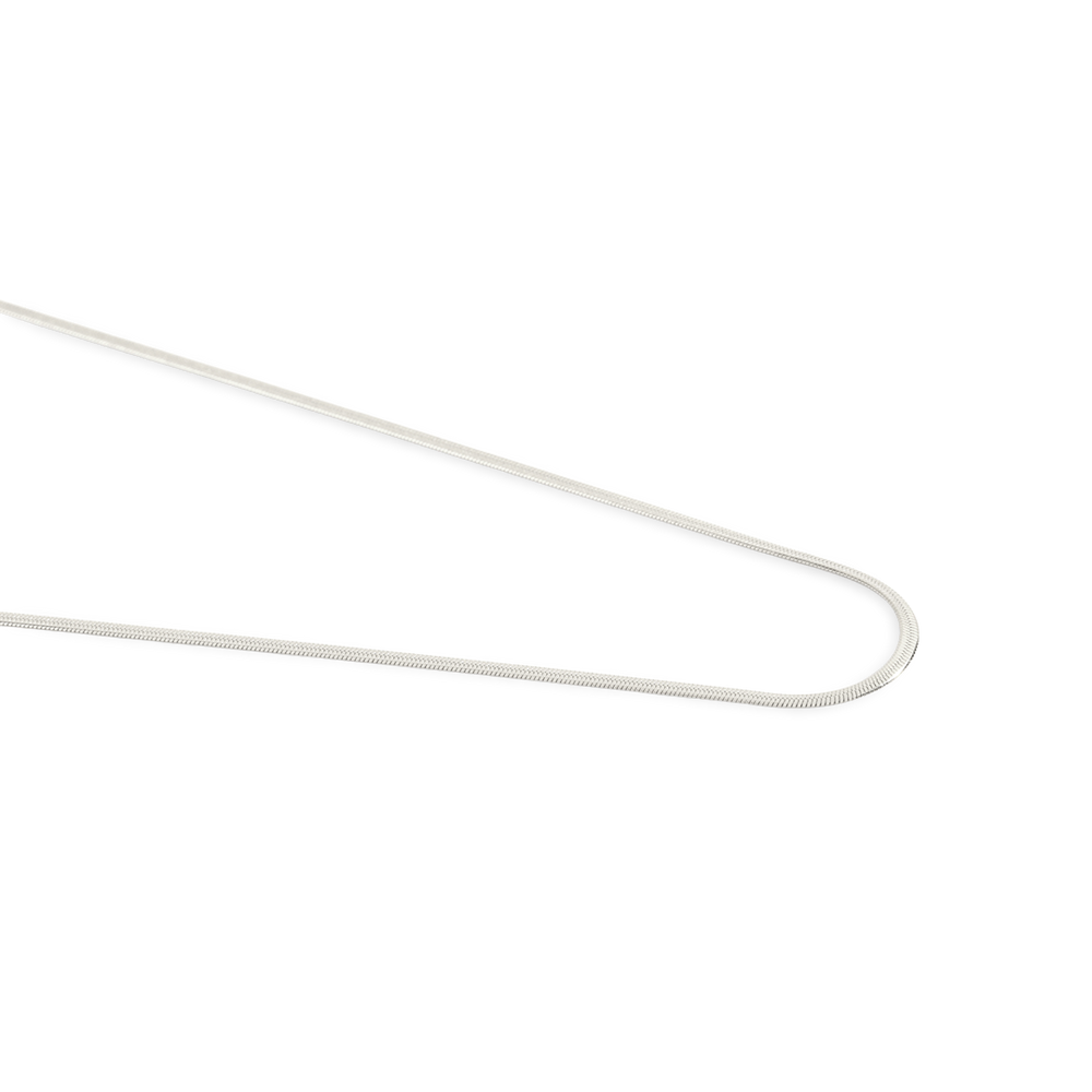 Dainty Herringbone Chain Necklace - Silver / 16" + 2"
