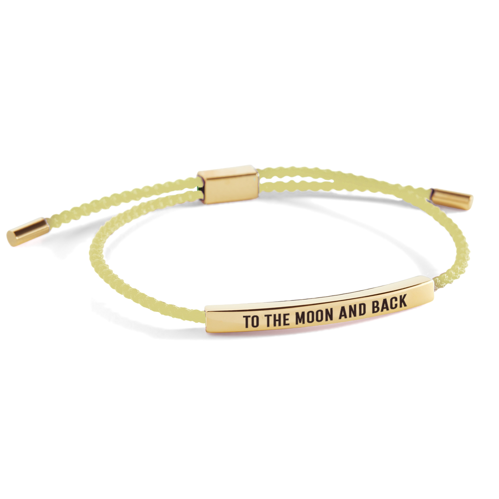 To The Moon And Back Inspire Bracelet - Gold / Lemon Yellow / Personalized