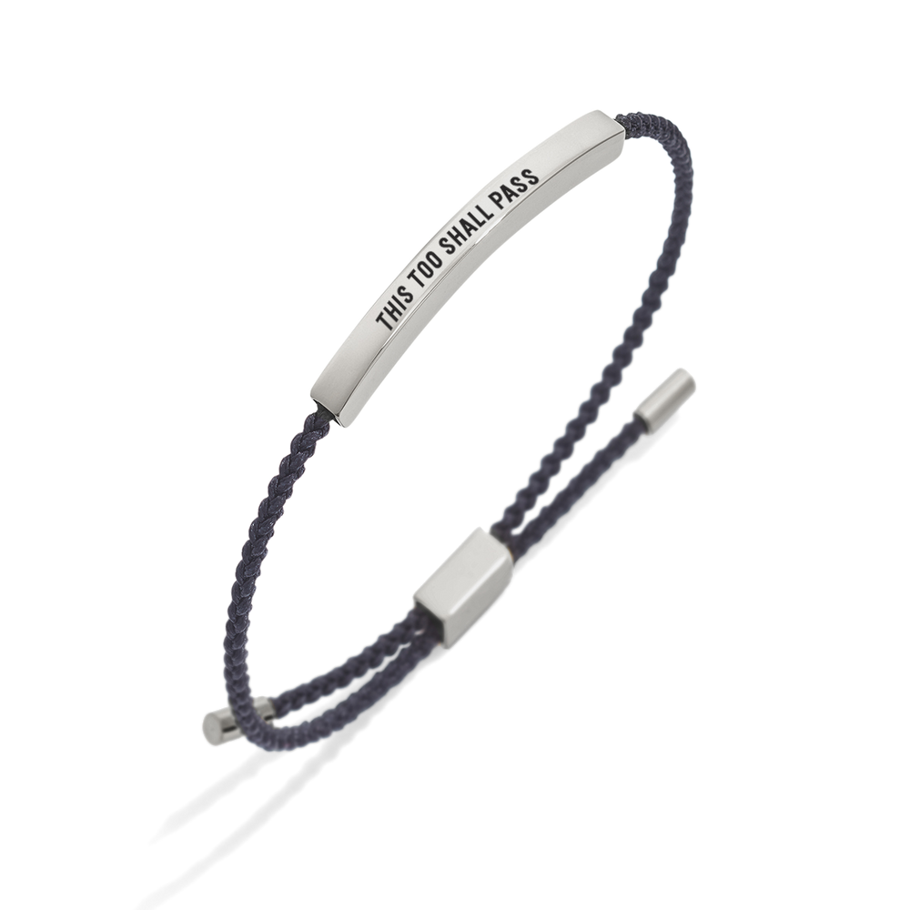 This Too Shall Pass Inspire Bracelet - Silver / Midnight Black / Standard
