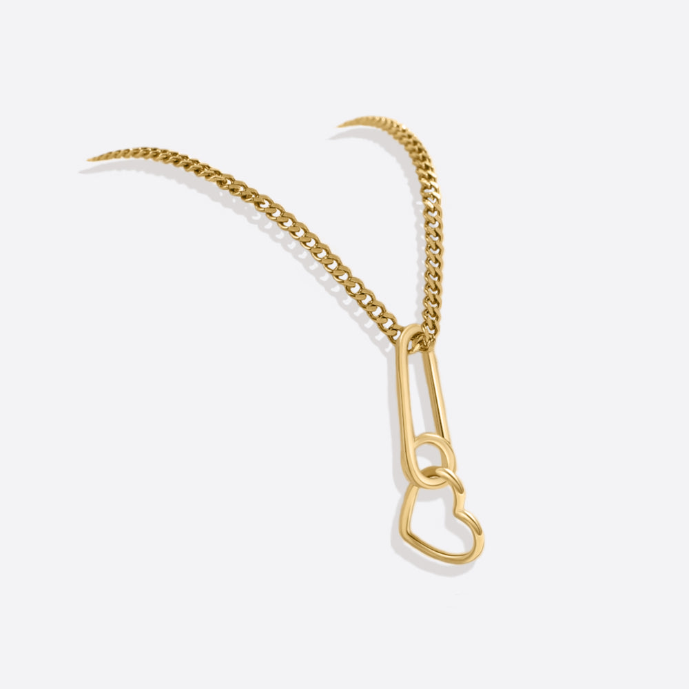 Paperclip Heart Necklace - Default Title