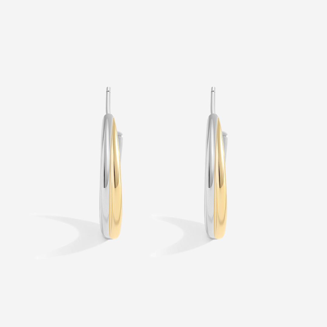 Mixed Metal Crossover Earrings – Mint & Lily