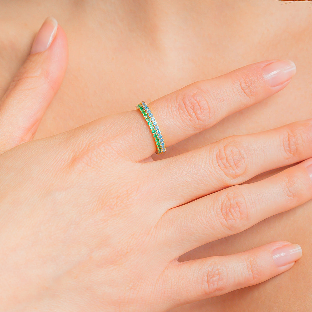 April Birthstone Eternity Stacking Ring – Mint & Lily