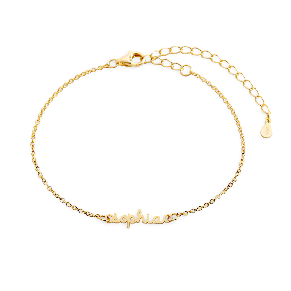 Stella Dainty Name Bracelet - Gold / 6" + 2"