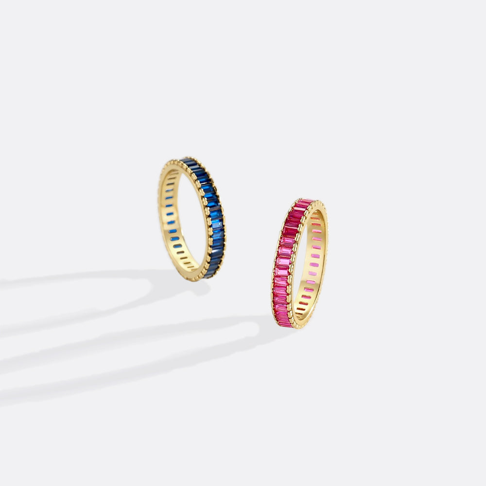 Two colorful rings on a white background