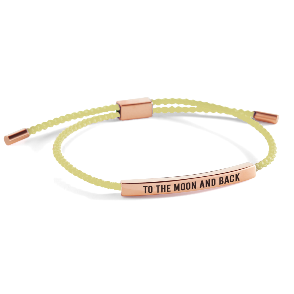 To The Moon And Back Inspire Bracelet - 18k Rose Gold Plated / Lemon Yellow / Standard