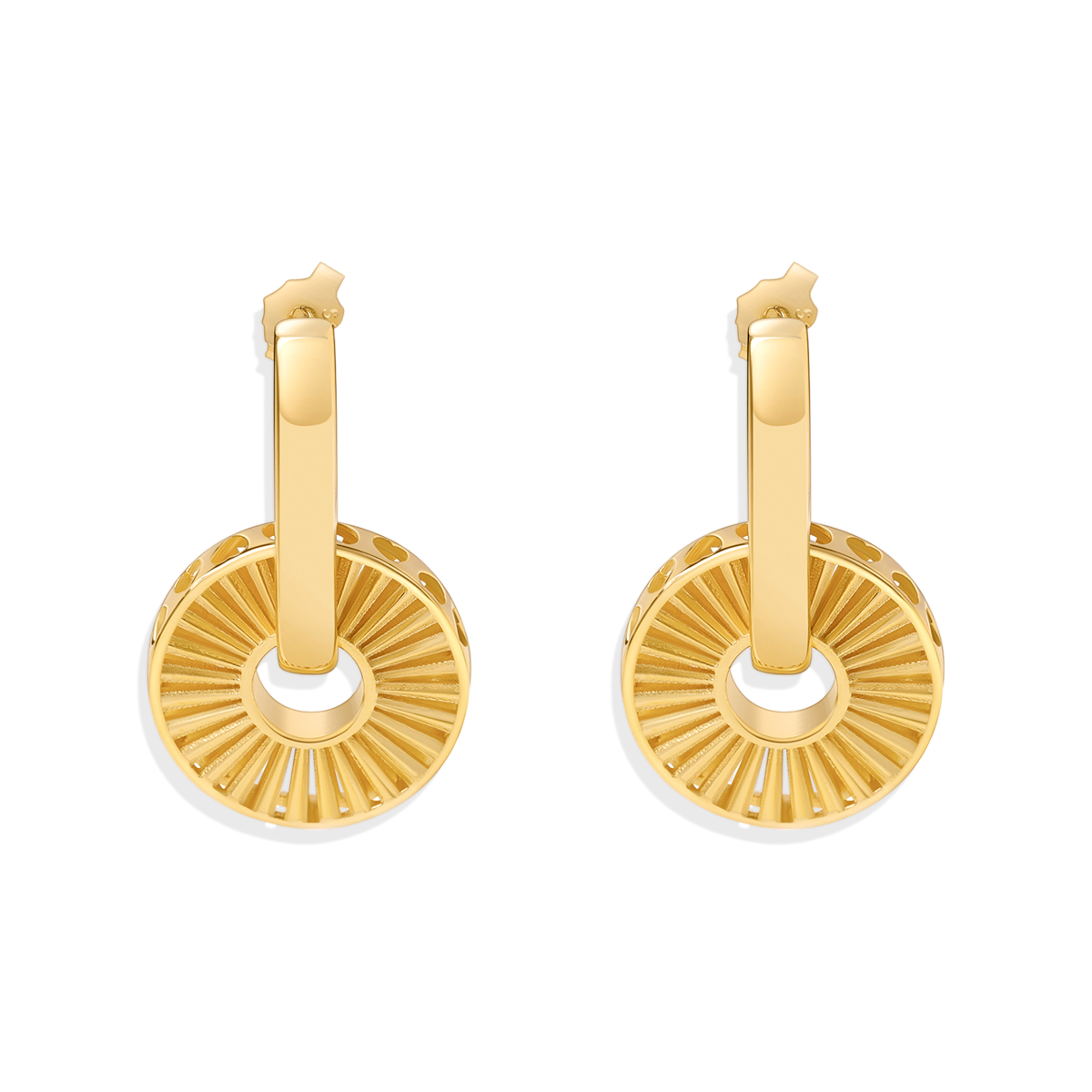 Gold Burst Drop Earrings