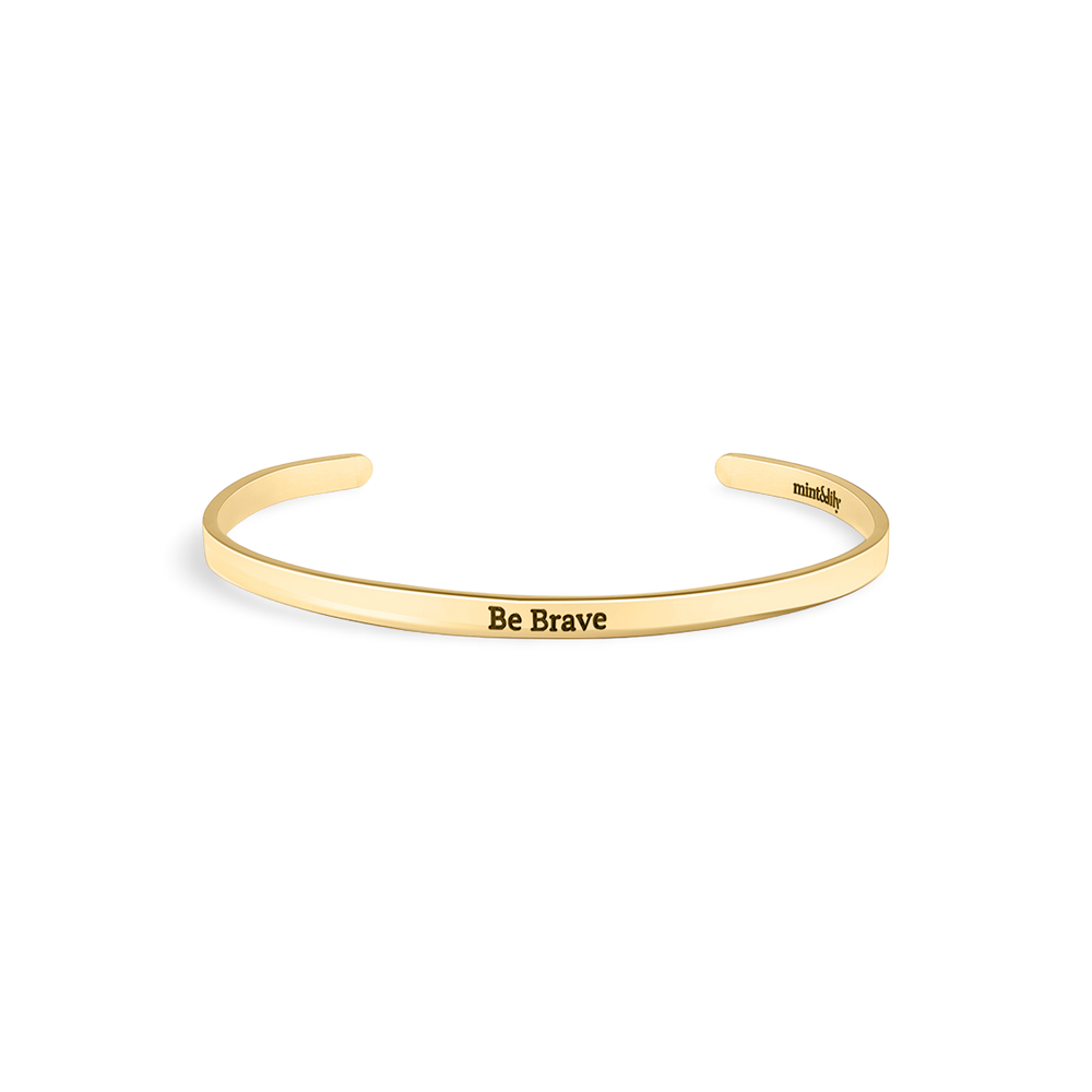 Personalisiertes dünnes Manschettenarmband - 18 Karat vergoldet / Serif