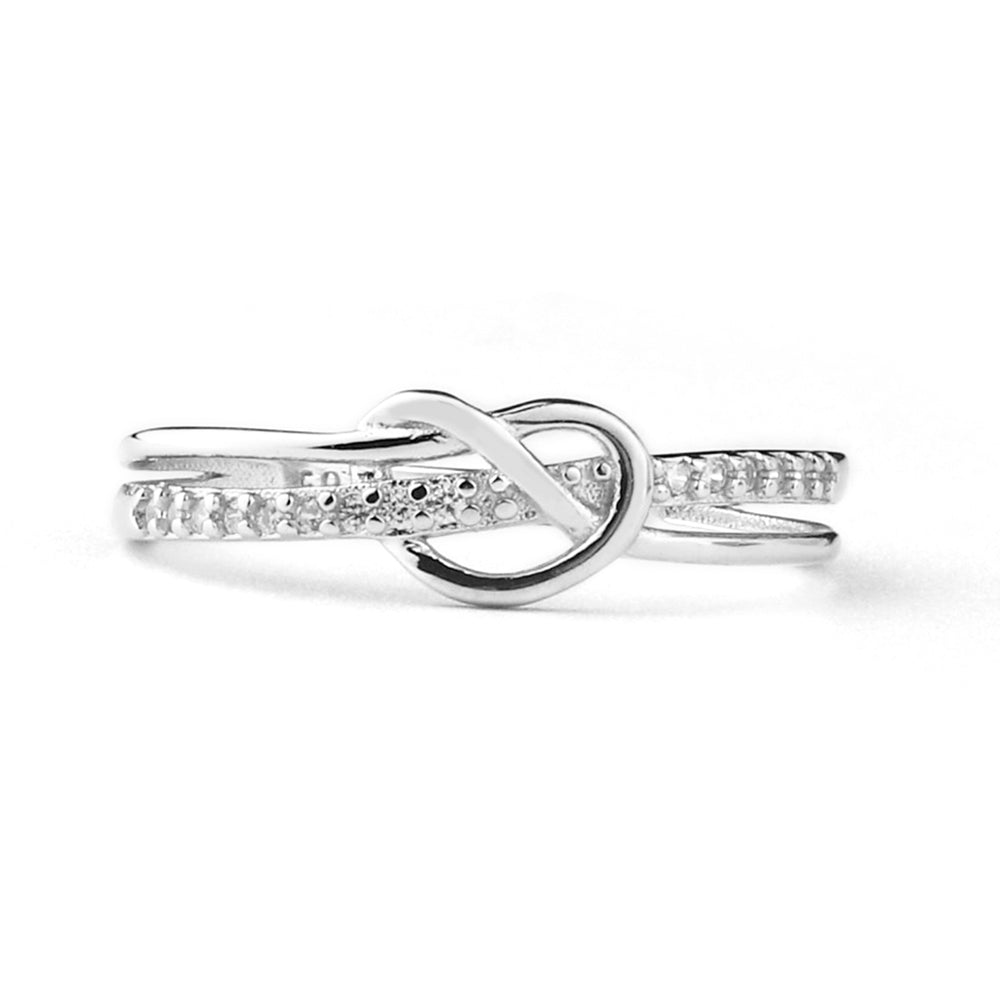 Sterling Silver Eternity Knot Ring - .925 Solid Silver Symbolic Band