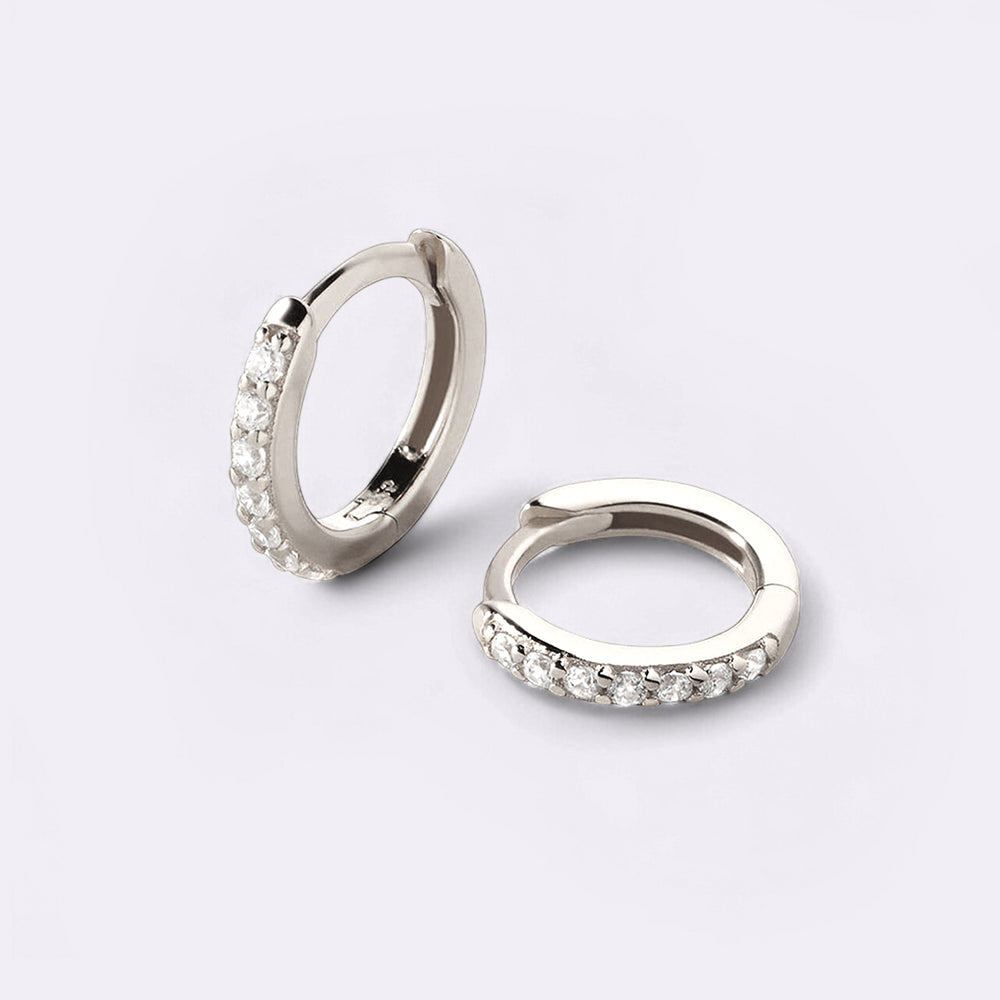 Pave Huggie Hoop Earrings – Mint & Lily